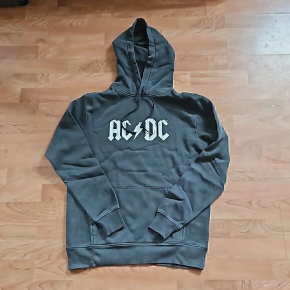 AC/DC Hoodie Pullover Sweatshirt Logo Black White NWT - Picture 1 of 7